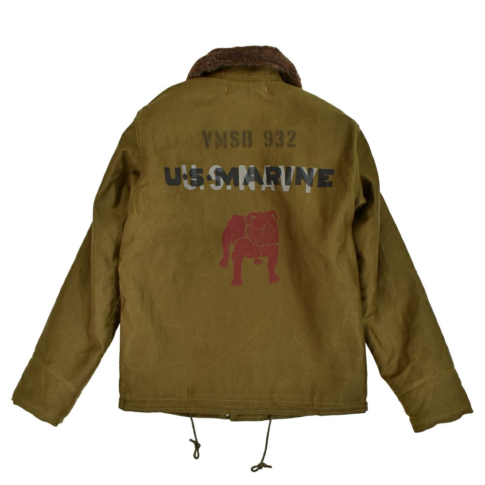 フリーホイーラーズ (FREEWHEELERS) 1944 U.S.M.C Marine Scout Bombing SQ932 -TEUFELHUND- TYPE N-1 1940s MILITARY CLOTHING NXS1404 Original Jungle Cloth Paraffin Coating DARK KHAKI BEIGE デッキジャケット アウター コート カスタム 2531002 DARK KHAKI BEIGE
