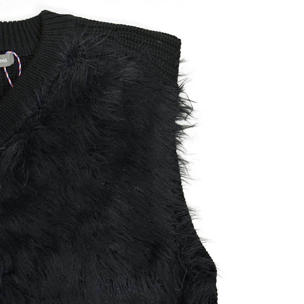 ポンデシャロン (PONT DE CHALONS) フロントシャギーニットベスト ファーベスト もこもこ 22553314