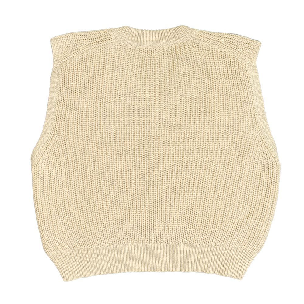 ポンデシャロン (PONT DE CHALONS) フロントシャギーニットベスト ファーベスト もこもこ 22553314 11.エクリュ