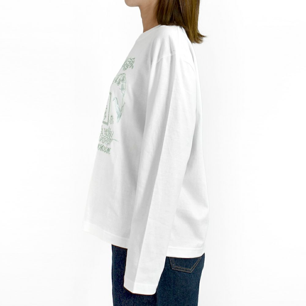 マーブルシュッド (marble SUD) frame flower L/S Tシャツ 刺繍長袖Tシャツ ロンT 01FF020225