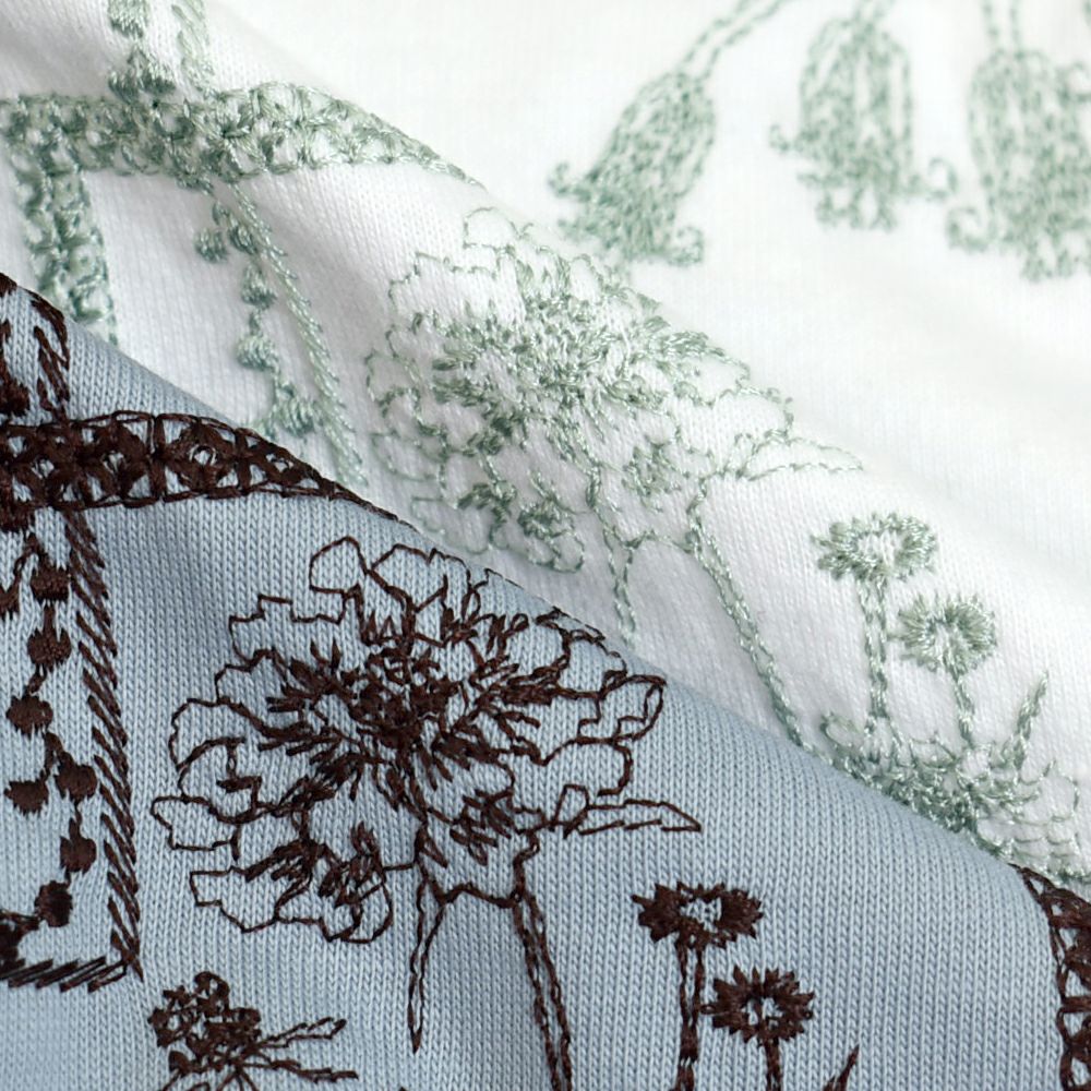 マーブルシュッド (marble SUD) frame flower L/S Tシャツ 刺繍長袖Tシャツ ロンT 01FF020225