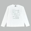 マーブルシュッド (marble SUD) frame flower L/S Tシャツ 刺繍長袖Tシャツ ロンT 01FF020225 01.WHT