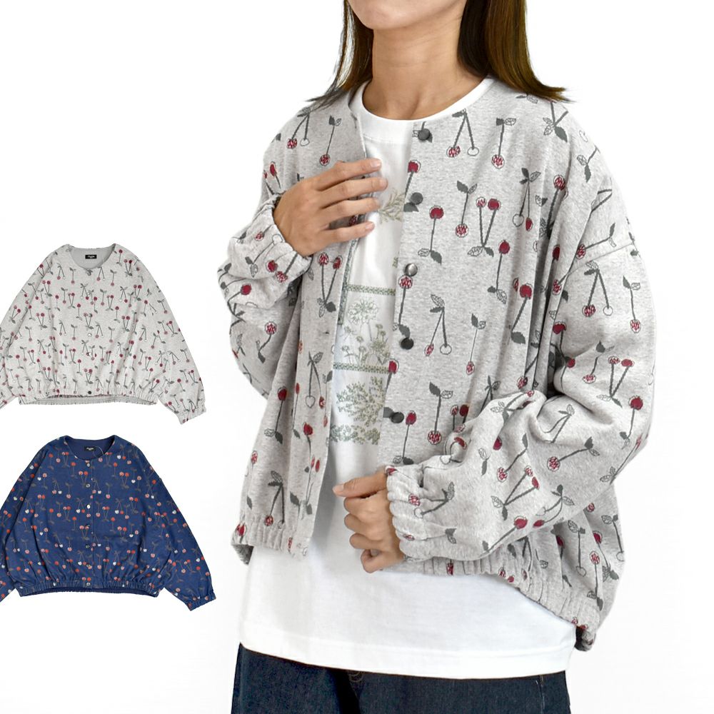 マーブルシュッド (marble SUD) cherry JQ パフカーディガン 長袖カーディガン コットンカーディガン 02FF079112