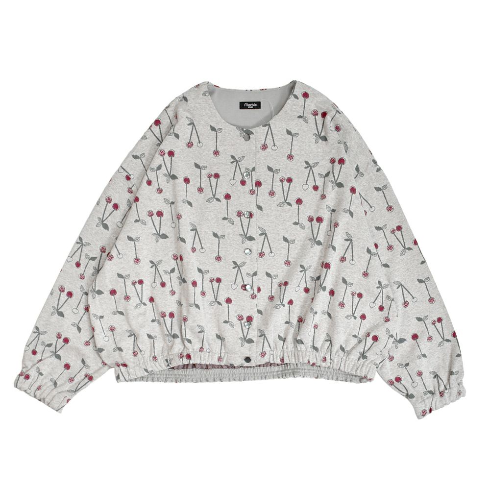 マーブルシュッド (marble SUD) cherry JQ パフカーディガン 長袖カーディガン コットンカーディガン 02FF079112 01.WHT
