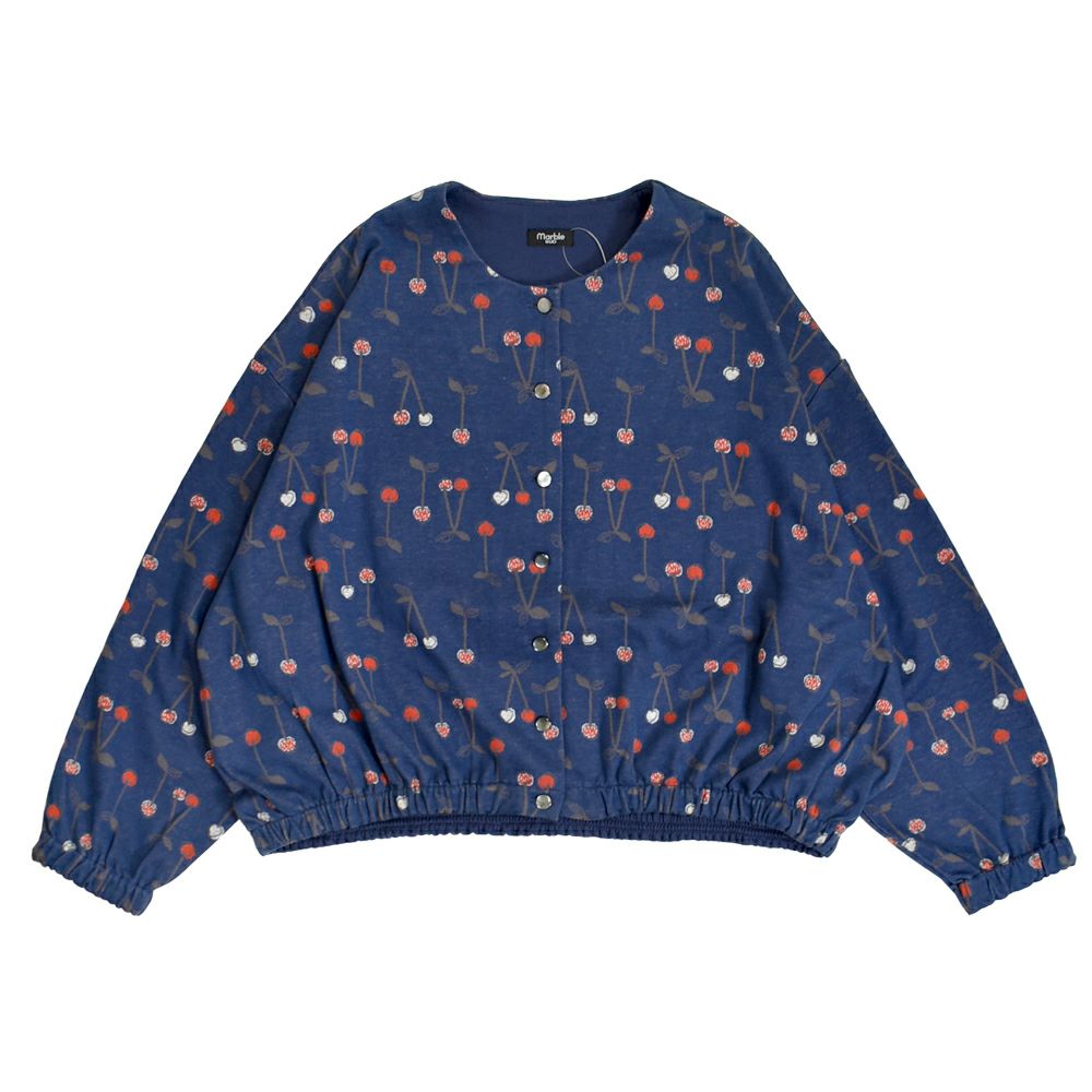 マーブルシュッド (marble SUD) cherry JQ パフカーディガン 長袖カーディガン コットンカーディガン 02FF079112 59.NVY