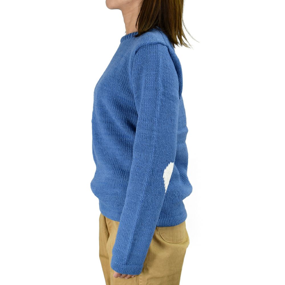 ポンデシャロン (PONT DE CHALONS) ハートパッチ無地ニットプルオーバー ペルーニット セーター 22550112