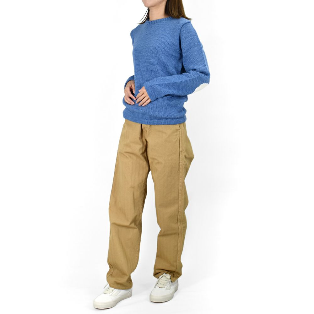 ポンデシャロン (PONT DE CHALONS) ハートパッチ無地ニットプルオーバー ペルーニット セーター 22550112