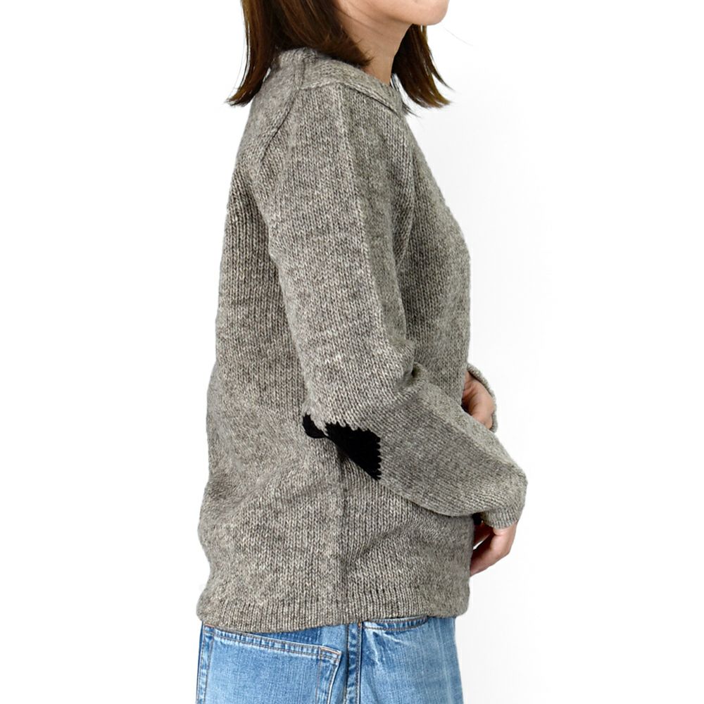 ポンデシャロン (PONT DE CHALONS) ハートパッチ無地ニットプルオーバー ペルーニット セーター 22550112