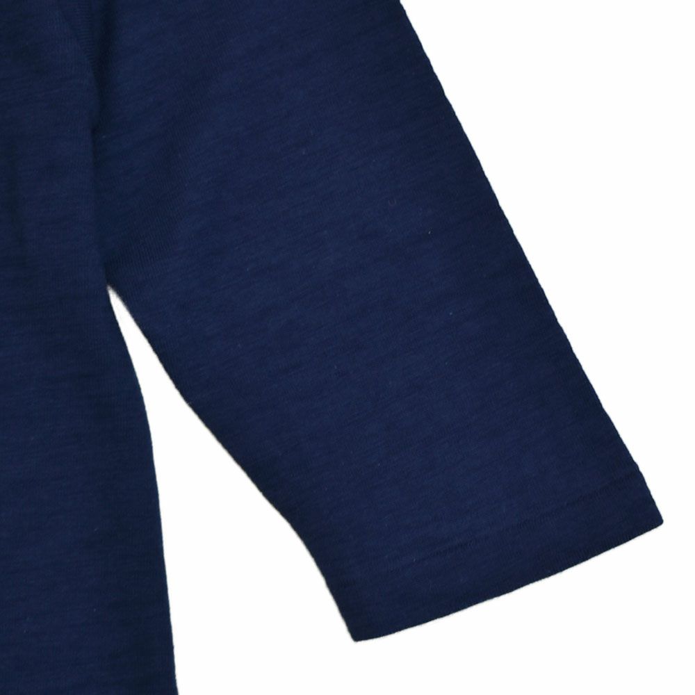 ウエアハウス (WAREHOUSE) Lot 4063 7分袖フットボールT NAVY 92 プリントTシャツ ロンT