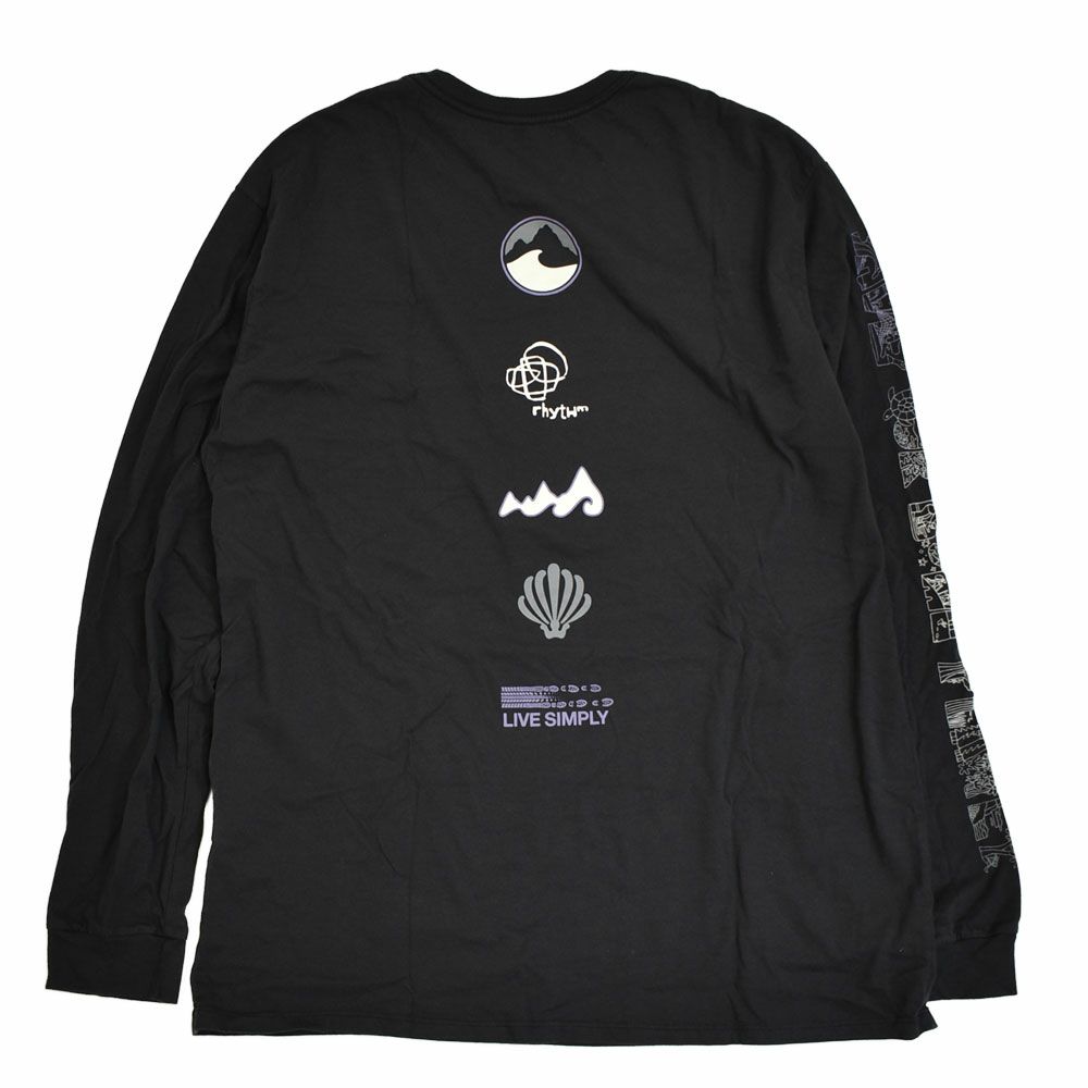 パタゴニア (PATAGONIA) メンズ ロングスリーブ ロング ウェイ ラウンド オーガニックTシャツ M’s L/S Long Way Round Organic T-Shirt プリント長袖Tシャツ ロンT 37821 INBK(Ink Black)