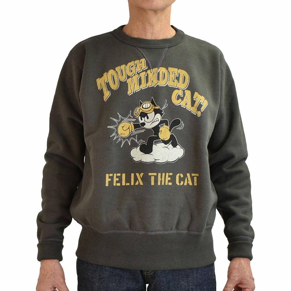 トイズマッコイ (TOYS McCOY) HEAVYWEIGHT SWEAT SHIRT FELIX THE CAT -TOUGH MINDED CAT!- 長袖プリントスウェットシャツ フィリックス ザ キャット TMC2547