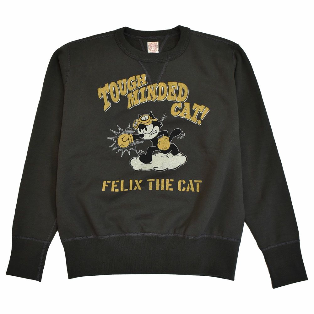 トイズマッコイ (TOYS McCOY) HEAVYWEIGHT SWEAT SHIRT FELIX THE CAT -TOUGH MINDED CAT!- 長袖プリントスウェットシャツ フィリックス ザ キャット TMC2547 030.BLACK