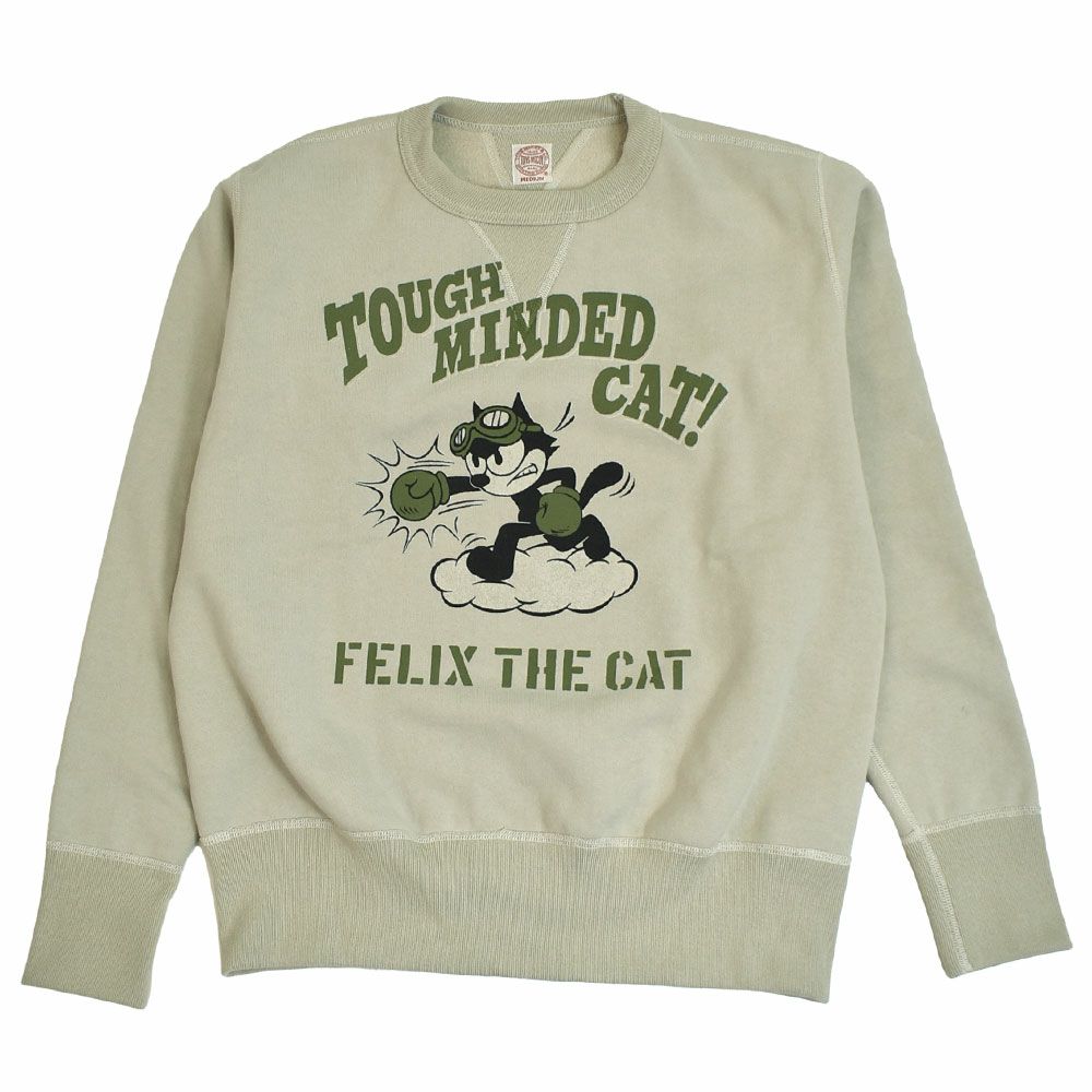トイズマッコイ (TOYS McCOY) HEAVYWEIGHT SWEAT SHIRT FELIX THE CAT -TOUGH MINDED CAT!- 長袖プリントスウェットシャツ フィリックス ザ キャット TMC2547 041.SAND
