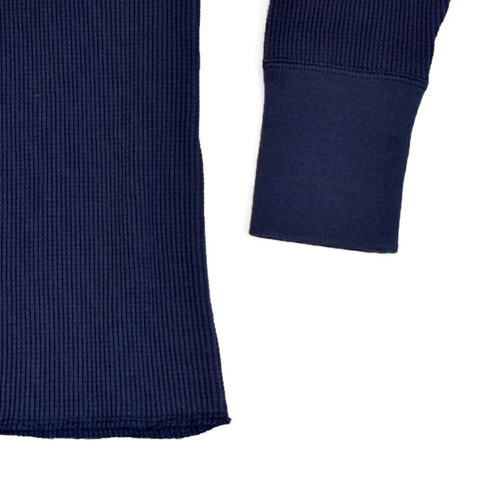 フリーホイーラーズ (FREEWHEELERS) -U.S.N. NAVAL SHIP YARD- CREW NECKED THERMAL LONG SLEEVE SHIRT 1940s STYLE UNDERWEAR 40s POWER WEAR PRINTED LABEL Vintage Style Medium Weight Waffle Knit DRY NAVY 長袖プリントサーマルTシャツ ロンT 2535007