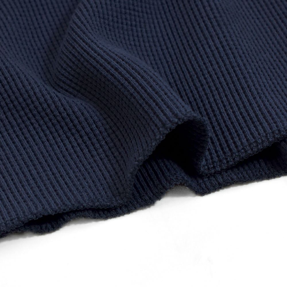 フリーホイーラーズ (FREEWHEELERS) -U.S.N. NAVAL SHIP YARD- CREW NECKED THERMAL LONG SLEEVE SHIRT 1940s STYLE UNDERWEAR 40s POWER WEAR PRINTED LABEL Vintage Style Medium Weight Waffle Knit DRY NAVY 長袖プリントサーマルTシャツ ロンT 2535007