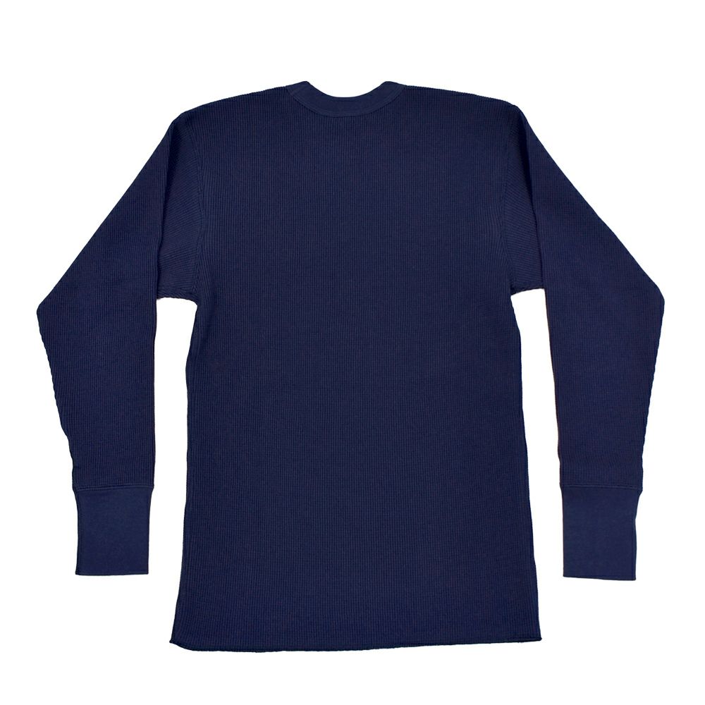 フリーホイーラーズ (FREEWHEELERS) -U.S.N. NAVAL SHIP YARD- CREW NECKED THERMAL LONG SLEEVE SHIRT 1940s STYLE UNDERWEAR 40s POWER WEAR PRINTED LABEL Vintage Style Medium Weight Waffle Knit DRY NAVY 長袖プリントサーマルTシャツ ロンT 2535007