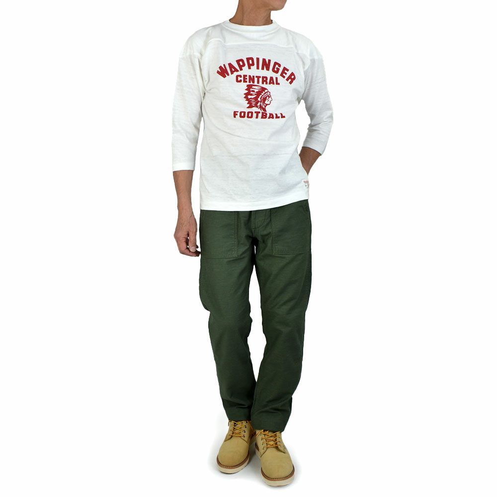 ウエアハウス (WAREHOUSE) Lot 4063 7分袖フットボールT WAPPINGER プリントTシャツ ロンT