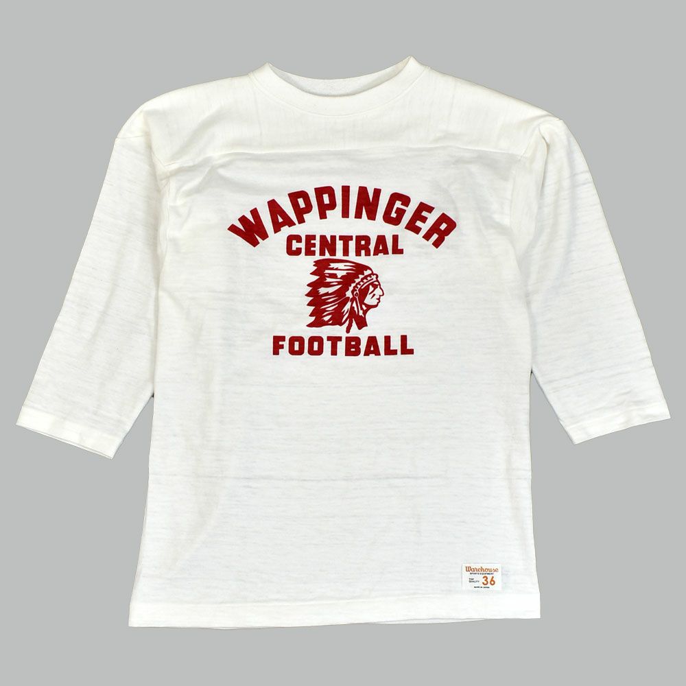 ウエアハウス (WAREHOUSE) Lot 4063 7分袖フットボールT WAPPINGER プリントTシャツ ロンT オフ