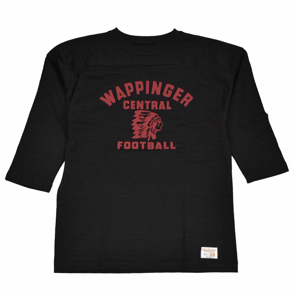ウエアハウス (WAREHOUSE) Lot 4063 7分袖フットボールT WAPPINGER プリントTシャツ ロンT スミクロ