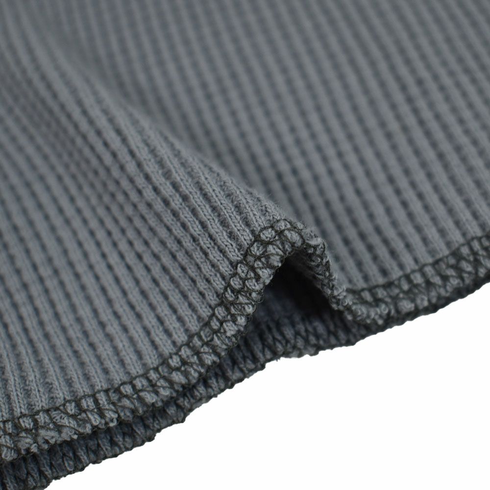 リーホイーラーズ (FREEWHEELERS) -KNUCLE BONES- on -AAF 90thBG 400thBSQ- CREW NECKED THERMAL LONG SLEEVE SHIRT 1950s STYLE UNDERWEAR 50s POWER WEAR PRINT LABEL Vintage Style Medium Weight Waffle Knit MEDIUM GRAY 長袖プリントサーマルTシャツ ロンT 2535008