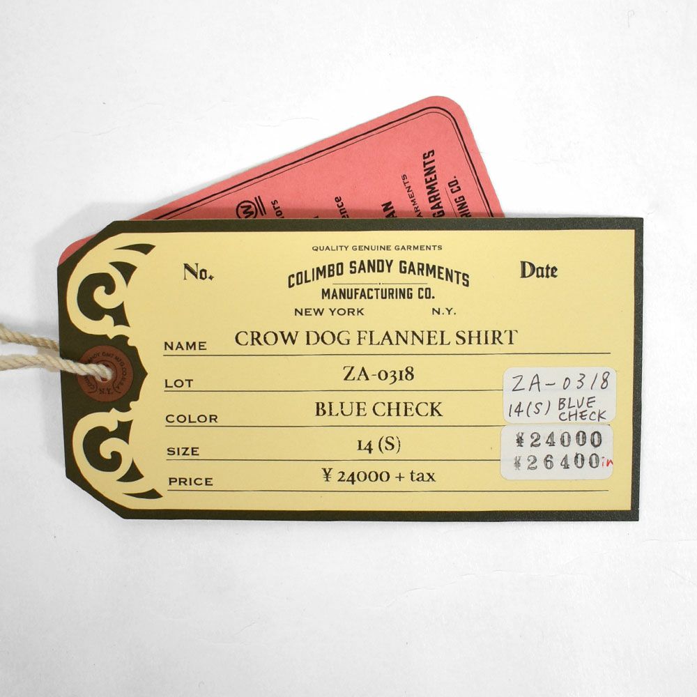コリンボ (COLIMBO) CROW DOG FLANNEL SHIRT クロゥドッグ フランネルシャツ チェックネルシャツ ZA-0318
