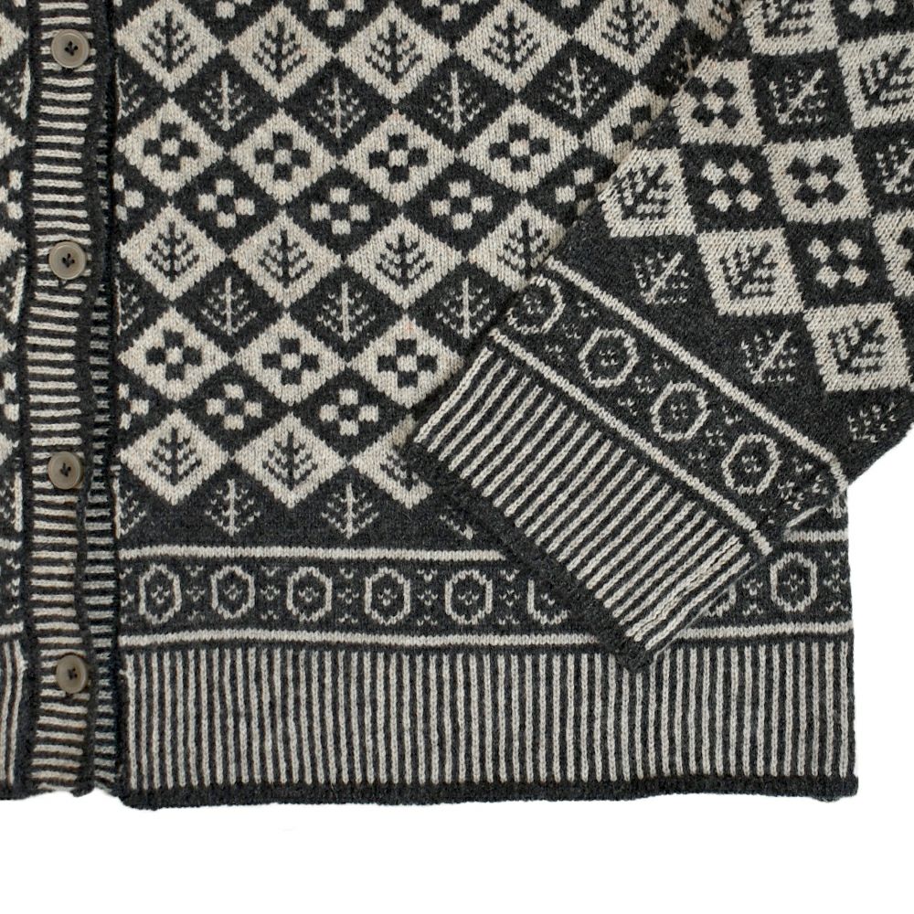 ブリスバンチ (Bliss bunch) ジャガード クルーネックカーデ ウールジャガードニットカーディガン P758-440