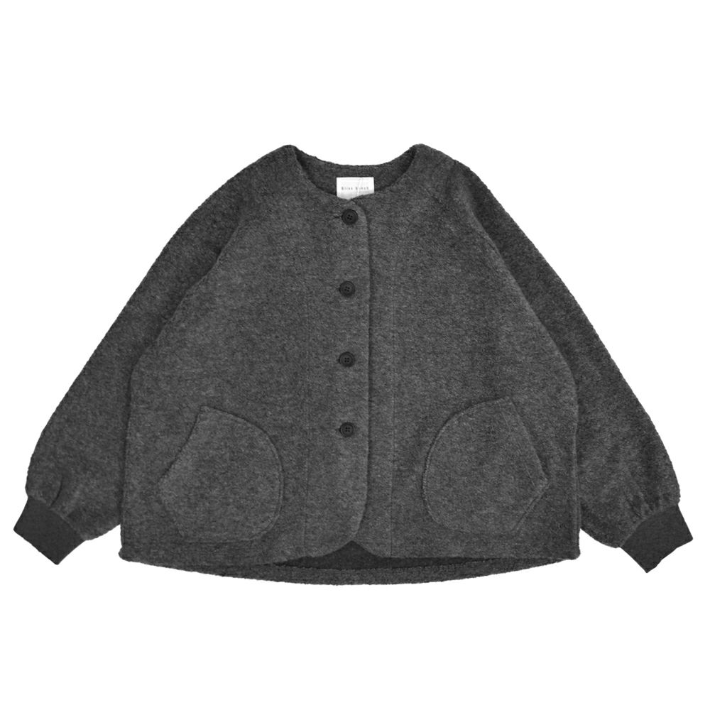 ブリスバンチ (Bliss bunch) RIB使いラグランノーカラージャケット パイルジャケット A758-456 3-2.杢CHARCOAL