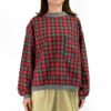 ブリスバンチ (Bliss bunch) FB差RIB使いコクーンPO 長袖チェックネルプルオーバーブラウス リブ使いブラウス W758-490