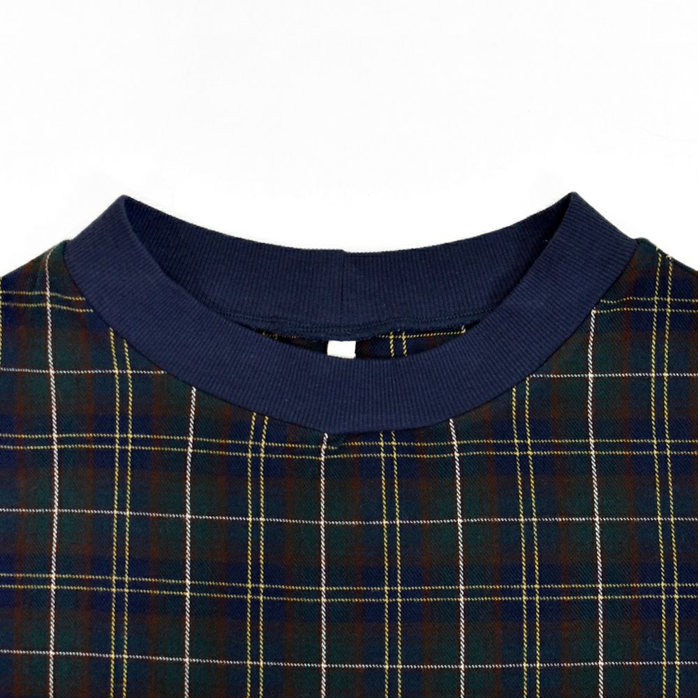 ブリスバンチ (Bliss bunch) FB差RIB使いコクーンPO 長袖チェックネルプルオーバーブラウス リブ使いブラウス W758-490