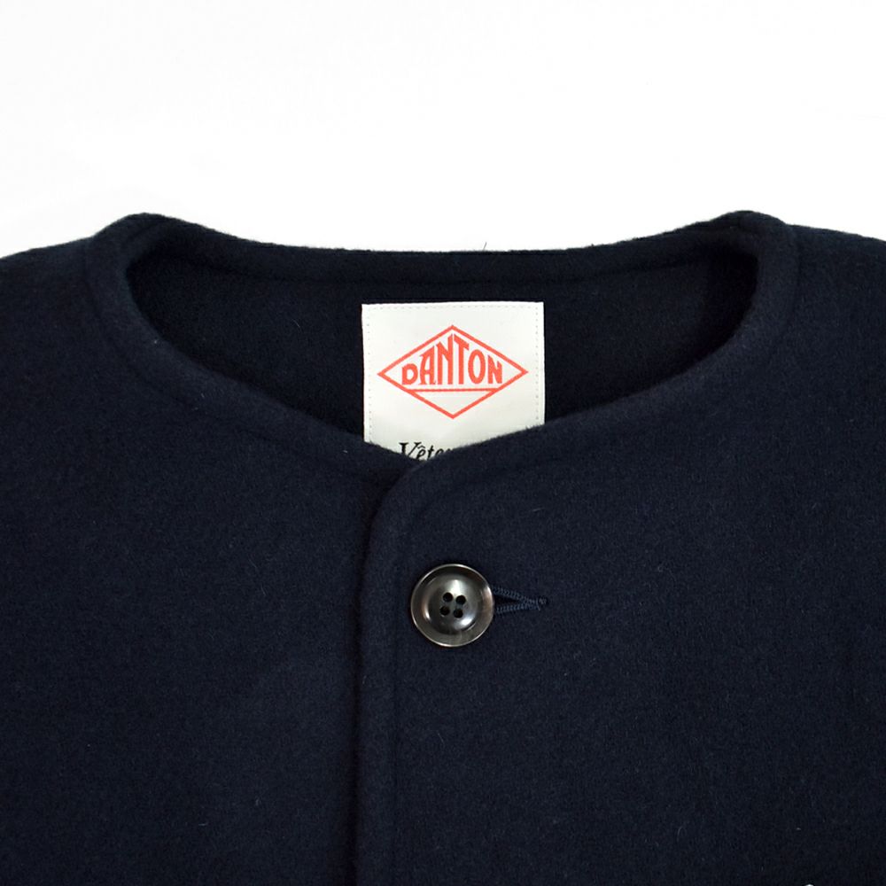 ダントン (DANTON) WOMEN'S WOOL LIGHT PILE COLLARLESS JACKET ノーカラージャケット ショートブルゾン アウター コート DT-A0013WLP