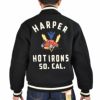 フリーホイーラーズ (FREEWHEELERS) -HARPER HOT IRONS- LEADFOOT 1940~1950s STYLE CAR CLUB JACKET Vintage Style Yarn-Dyed Heavy Melton YARN-DYED BLACK ウールメルトンジャケット カークラブジャケット カスタムジャケット 2531012