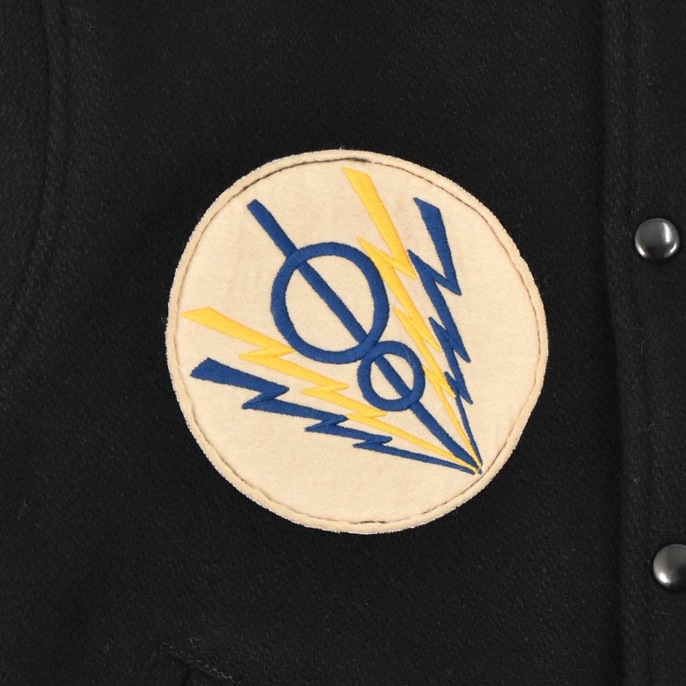 フリーホイーラーズ (FREEWHEELERS) -HARPER HOT IRONS- LEADFOOT 1940~1950s STYLE CAR CLUB JACKET Vintage Style Yarn-Dyed Heavy Melton YARN-DYED BLACK ウールメルトンジャケット カークラブジャケット カスタムジャケット 2531012