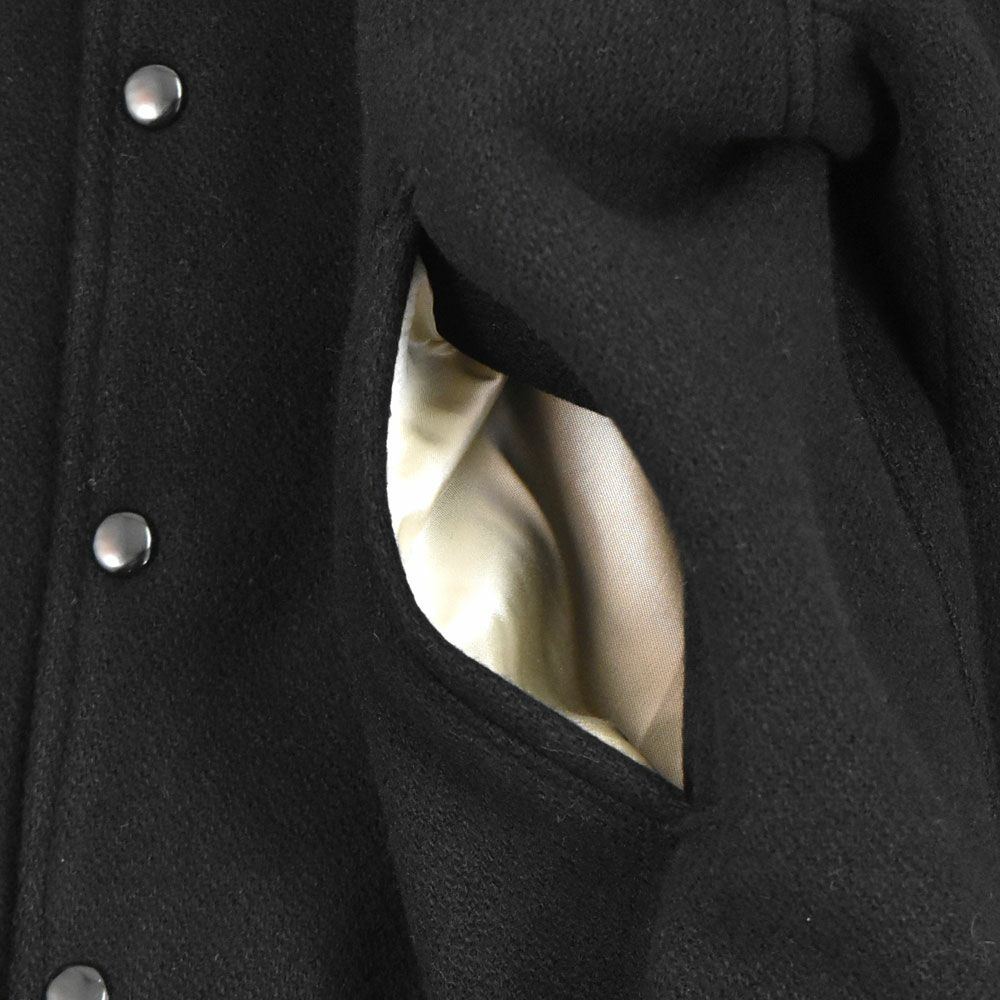 フリーホイーラーズ (FREEWHEELERS) -HARPER HOT IRONS- LEADFOOT 1940~1950s STYLE CAR CLUB JACKET Vintage Style Yarn-Dyed Heavy Melton YARN-DYED BLACK ウールメルトンジャケット カークラブジャケット カスタムジャケット 2531012