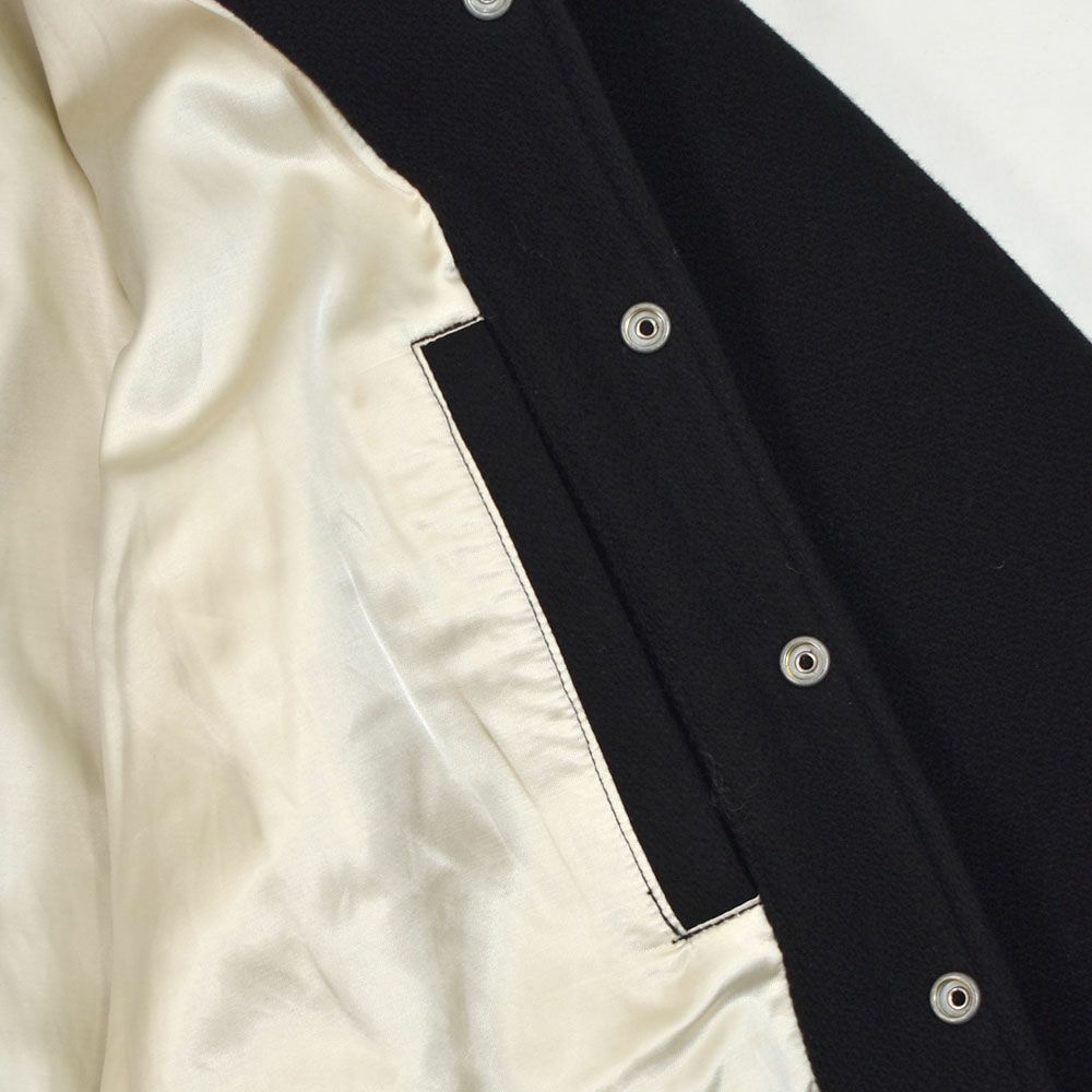 フリーホイーラーズ (FREEWHEELERS) -HARPER HOT IRONS- LEADFOOT 1940~1950s STYLE CAR CLUB JACKET Vintage Style Yarn-Dyed Heavy Melton YARN-DYED BLACK ウールメルトンジャケット カークラブジャケット カスタムジャケット 2531012