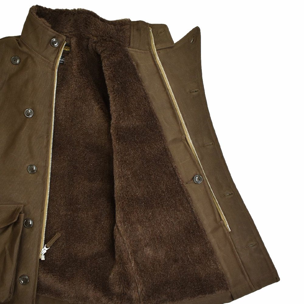 フリーホイーラーズ (FREEWHEELERS) -WINTER AVIATORS' VEST- 1930~1940s CIVILIAN MILITARY STYLE CLOTHING Original Jungle Cloth Paraffin Coating DARK RED BEIGE アヴィエイターズベスト アビエイターズベスト コットンベスト 内側ボアベスト ミリタリーベスト 2531006