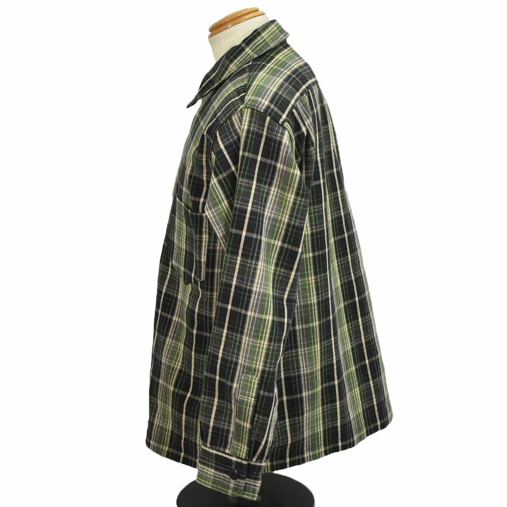 ウエアハウス (WAREHOUSE) Lot3063 1930'S WPA ONE POCKET PULLOVER SHIRTS ネル（チェック）グリーン プルオーバーネルシャツ