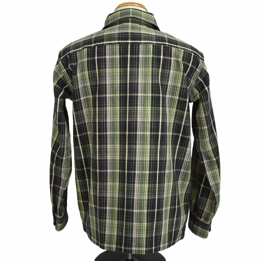 ウエアハウス (WAREHOUSE) Lot3063 1930'S WPA ONE POCKET PULLOVER SHIRTS ネル（チェック）グリーン プルオーバーネルシャツ