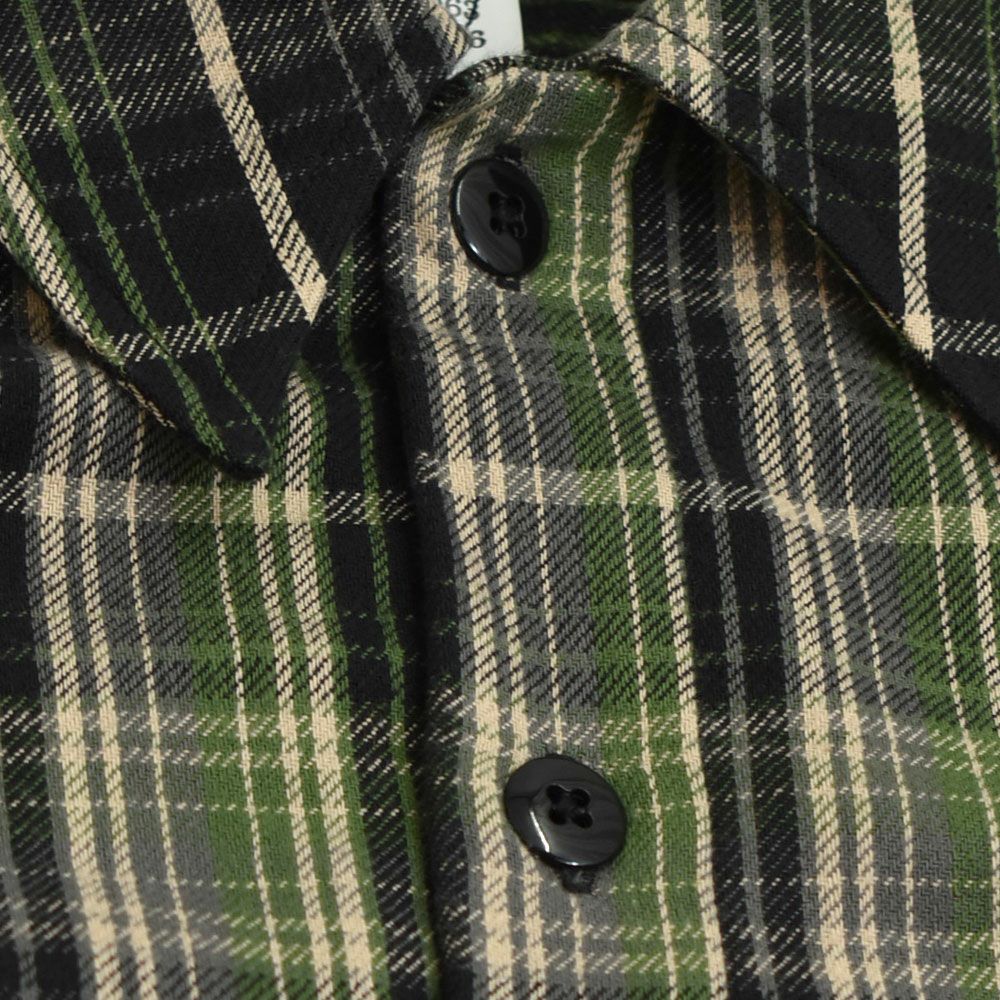 ウエアハウス (WAREHOUSE) Lot3063 1930'S WPA ONE POCKET PULLOVER SHIRTS ネル（チェック）グリーン プルオーバーネルシャツ