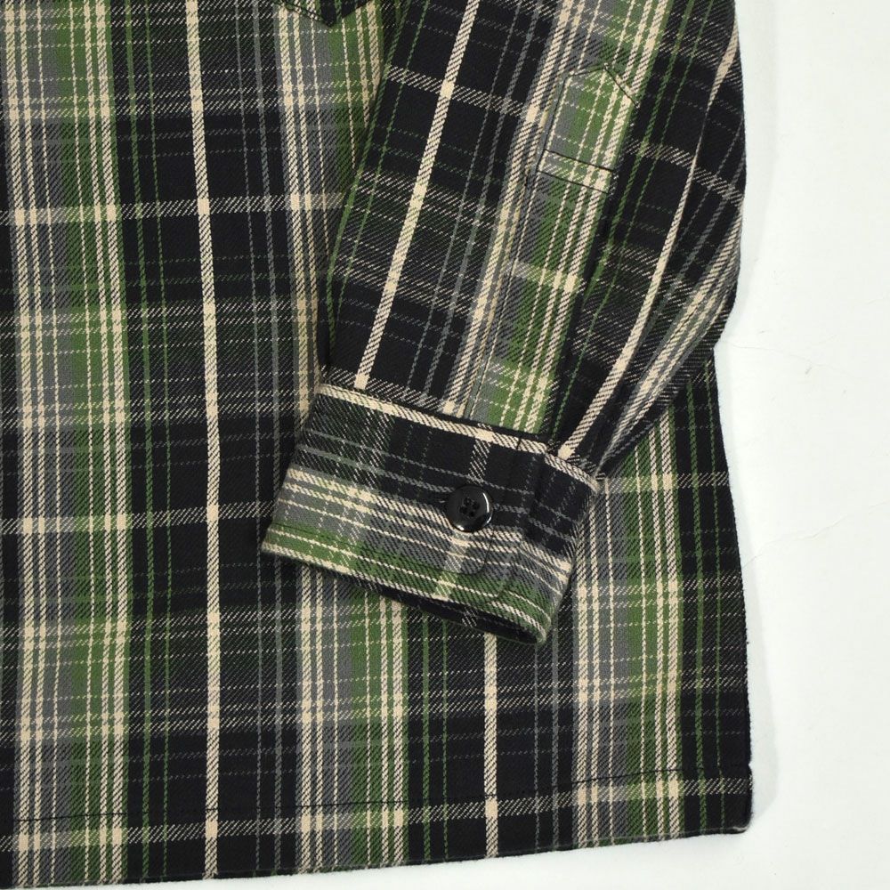 ウエアハウス (WAREHOUSE) Lot3063 1930'S WPA ONE POCKET PULLOVER SHIRTS ネル（チェック）グリーン プルオーバーネルシャツ