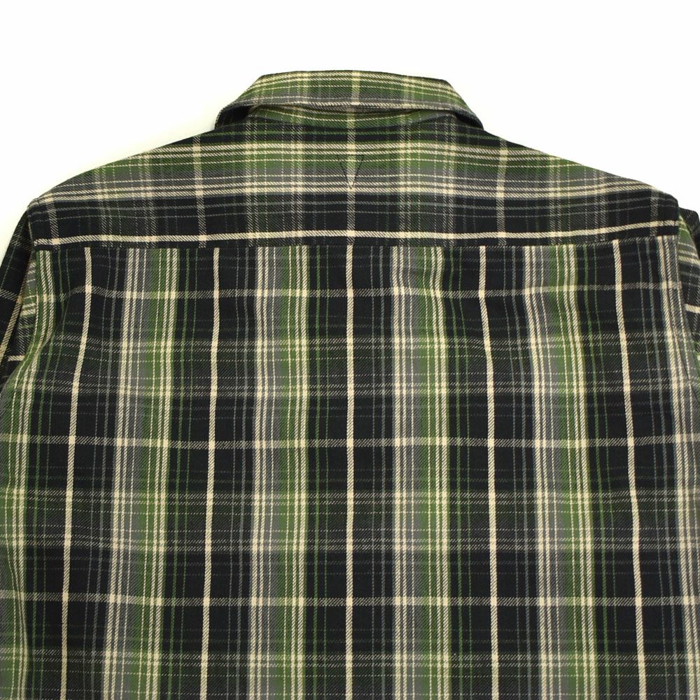 ウエアハウス (WAREHOUSE) Lot3063 1930'S WPA ONE POCKET PULLOVER SHIRTS ネル（チェック）グリーン プルオーバーネルシャツ