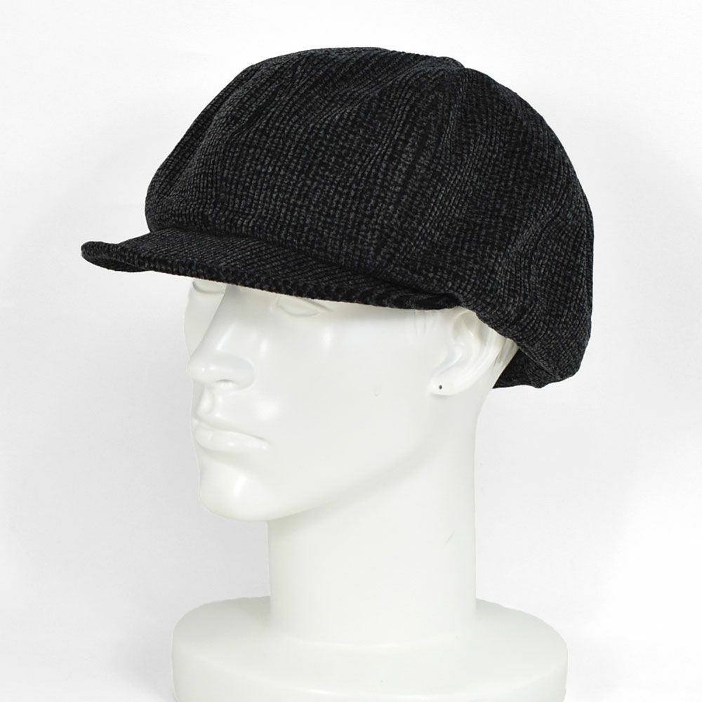 フリーホイーラーズ (FREEWHEELERS) -YELLOWSTONE- 1930s~1940s STYLE CASQUETTE Vintage Style Printed Corduroy GRAINED CHARCOAL BLACK キャスケット ハンチング帽 帽子 2537006