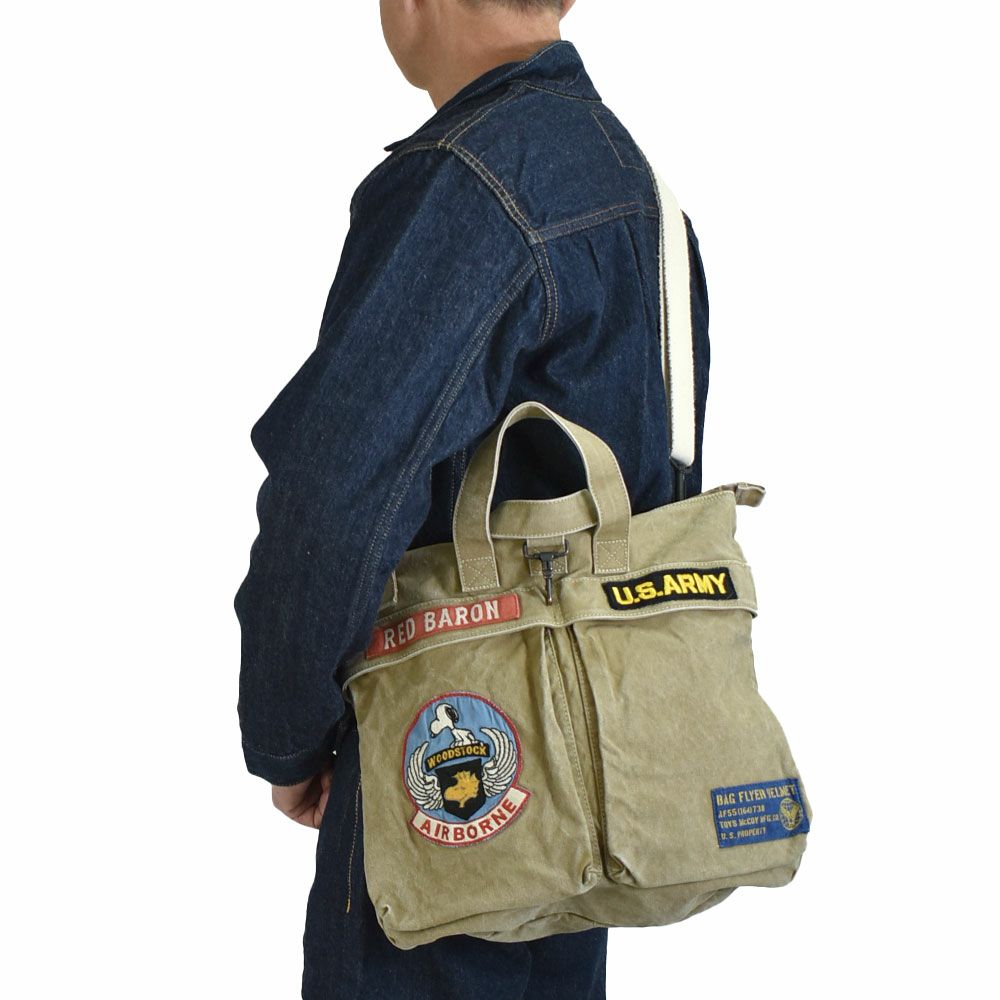 トイズマッコイ (TOYS McCOY)  HELMT BAG CVS SNOOPY AIRBRN ヘルメットバッグ キャンバスバッグ スヌーピー TMA2524