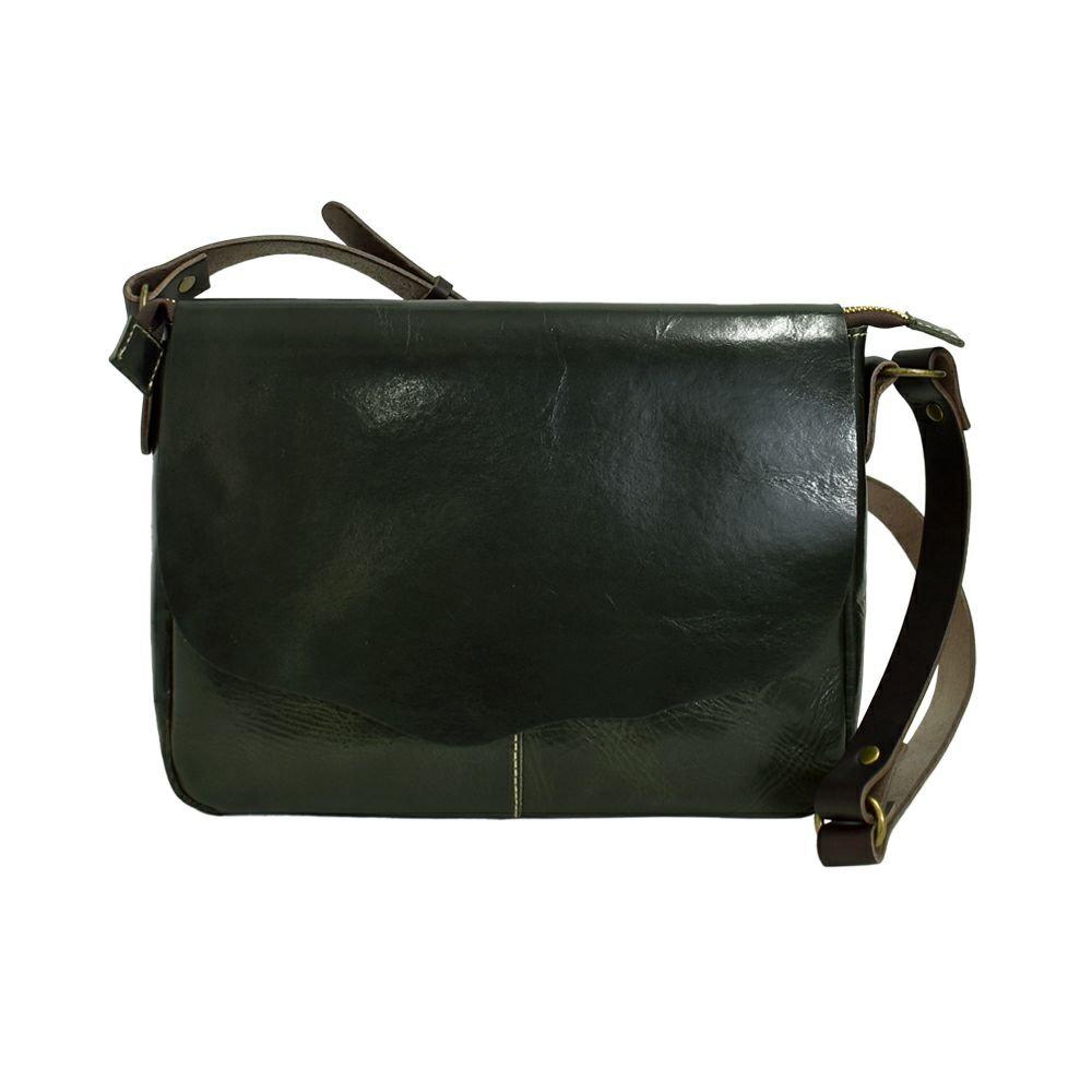 アインソフ (Ain Soph) 切りっぱなし 横型ショルダーバッグ 日本製 レザーショルダーバッグ 牛革 ASE1639-HWM 89.D/Green