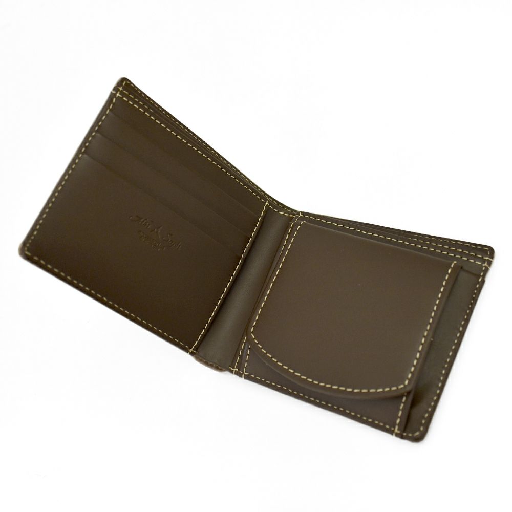 アインソフ (Ain Soph) ワクシープレス 二つ折財布 ボックス小銭入れ 革財布 レザーウォレット イタリアンレザー 日本製 DA1036-WPS