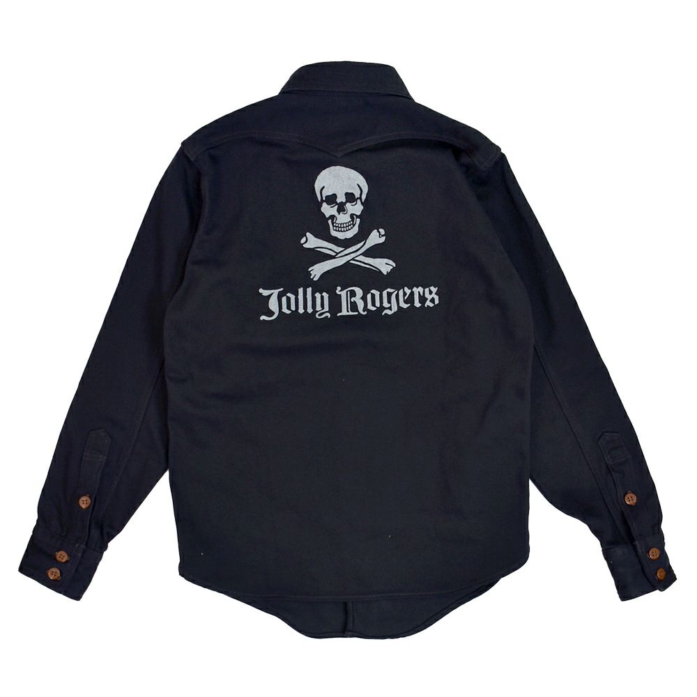 フリーホイーラーズ (FREEWHEELERS) -Jolly Rogers CV17- 1930s~1940s MILITARY CUSTOM SHIRT Original Cotton Hard Twist Kersey DARK NAVY 長袖ワークシャツ 2533004 DARK NAVY